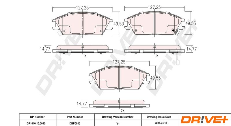 Set placute frana,frana disc DP1010.10.0015 Dr!ve+