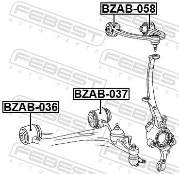 FEBEST BZAB-058 Mounting, control/trailing arm