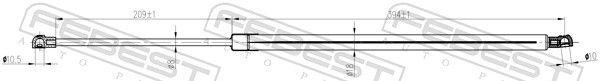 FEBEST 19117-004 Gas Spring, boot/cargo area