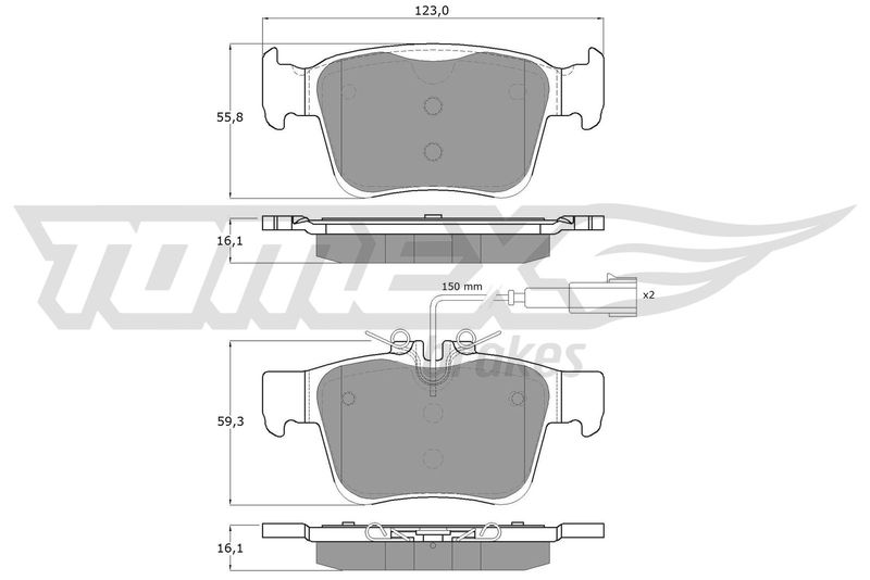 TOMEX Brakes fékbetétkészlet, tárcsafék TX 18-161