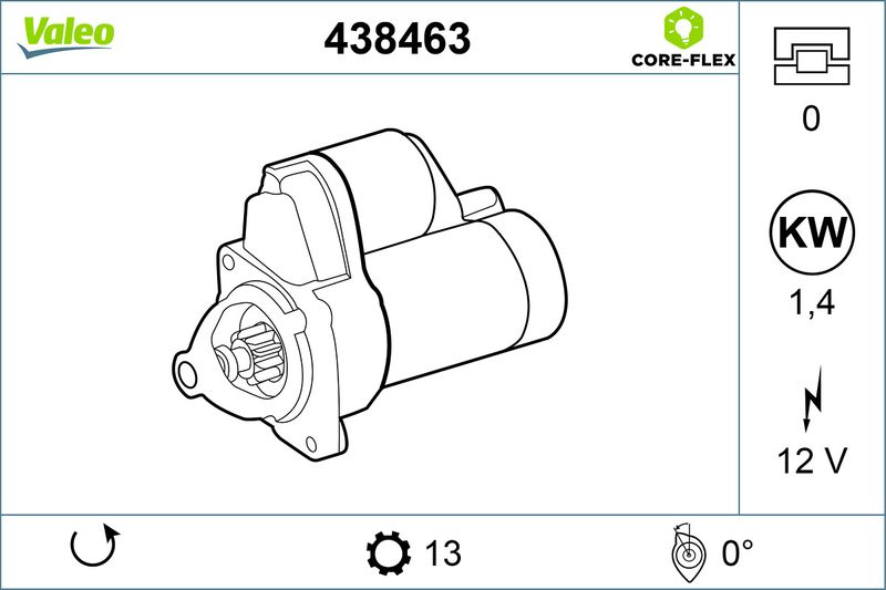 VALEO Startmotor / Starter 438463