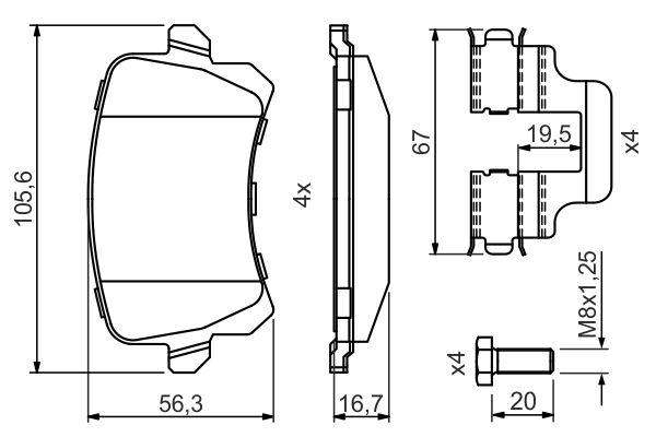 BOSCH 0 986 494 731 Brake Pad Set, disc brake