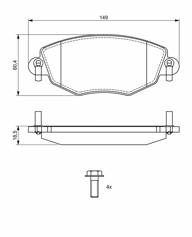 Piduriklotsi komplekt, ketaspidur, BOSCH 0 986 494 724