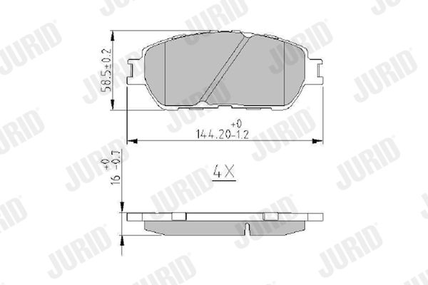 JURID TOYOTA колодки тормозные передний Camry,Previa, Lexus ES 01-