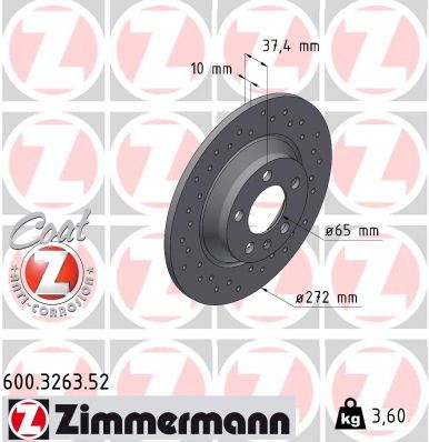 Гальмівний диск, Zimmermann 600.3263.52