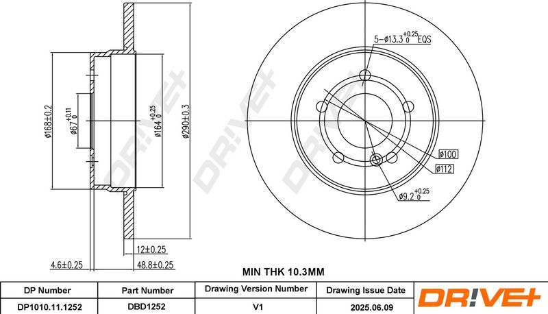 Disc frana DP1010.11.1252 Dr!ve+