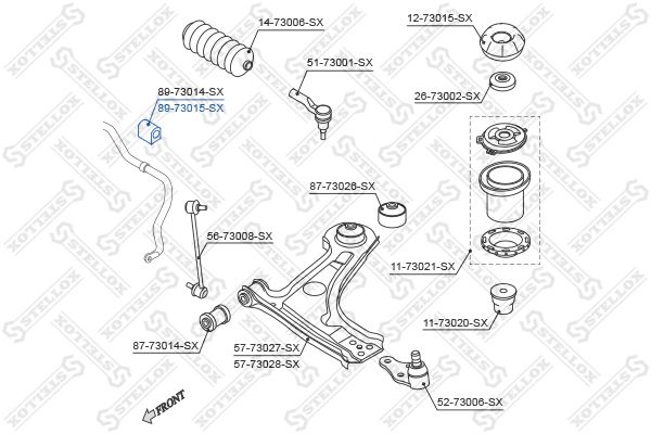 STELLOX 89-73015-SX Mounting, stabiliser bar