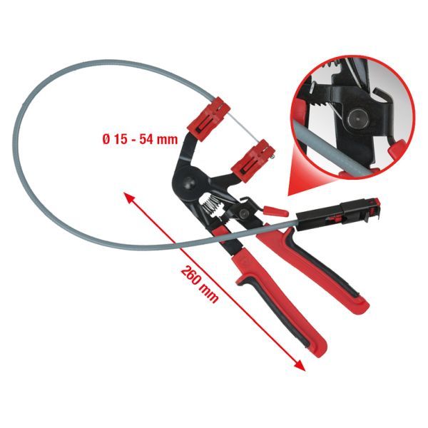 Slangklämtång med bowdenkabel, 730 mm