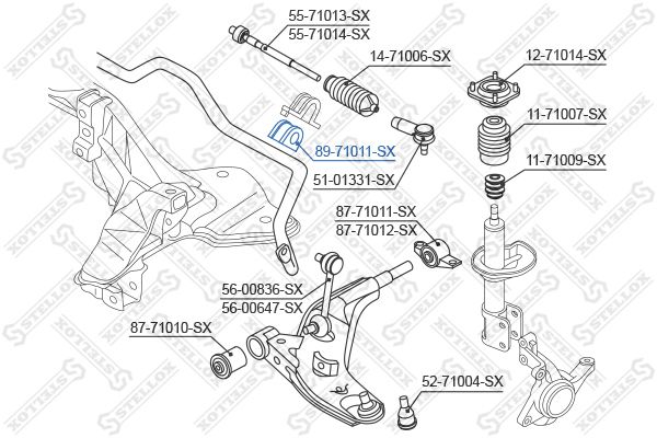 STELLOX 89-71011-SX Mounting, stabiliser bar