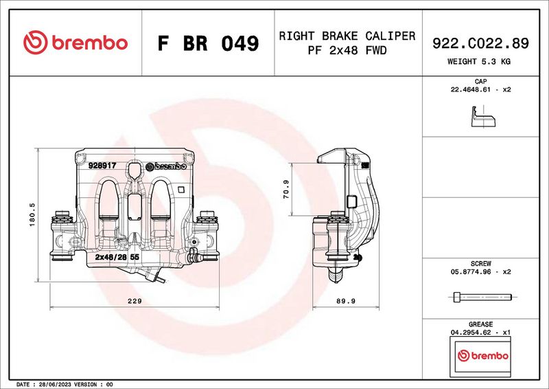 BREMBO FBR049 Brake Caliper