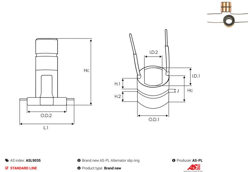 Rõngas, generaator, AS-PL ASL9035