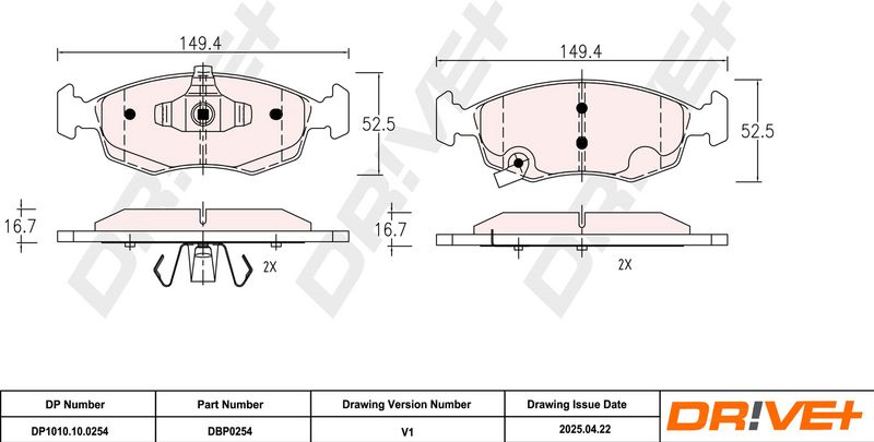 Set placute frana,frana disc DP1010.10.0254 Dr!ve+