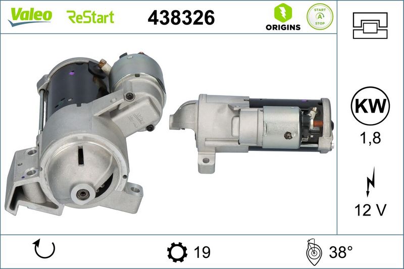 VALEO Startmotor / Starter 438326