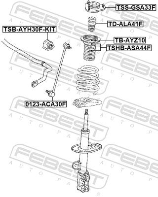 FEBEST TB-AYZ10 Rolling Bearing, suspension strut support mount