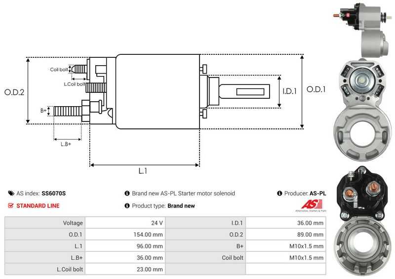 Magnetlülitus, starter, AS-PL SS6070S
