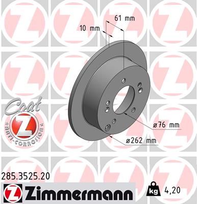 Гальмівний диск, Zimmermann 285.3525.20