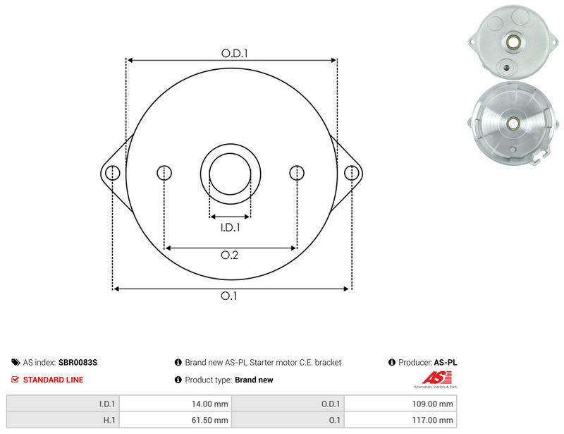 AS-PL SBR0083S Starter Lid, carburettor