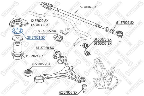 STELLOX 26-37001-SX Rolling Bearing, suspension strut support mount