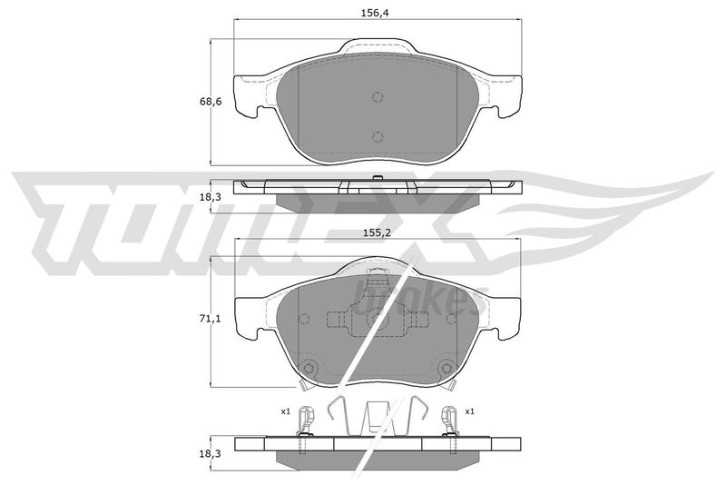 TOMEX Brakes fékbetétkészlet, tárcsafék TX 13-64