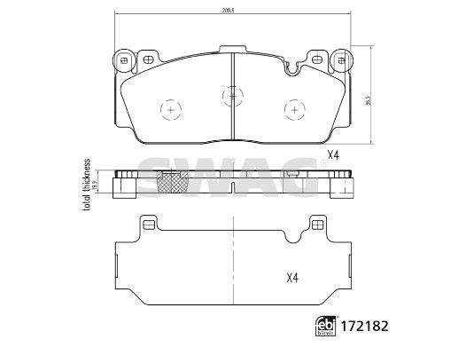 SWAG 33 10 5497 Brake Pad Set, disc brake