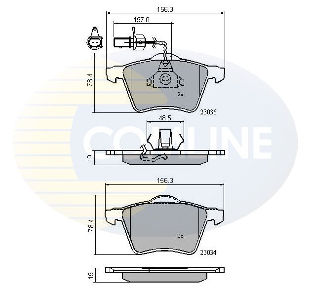 Комплект гальмівних накладок, дискове гальмо, Comline CBP11168