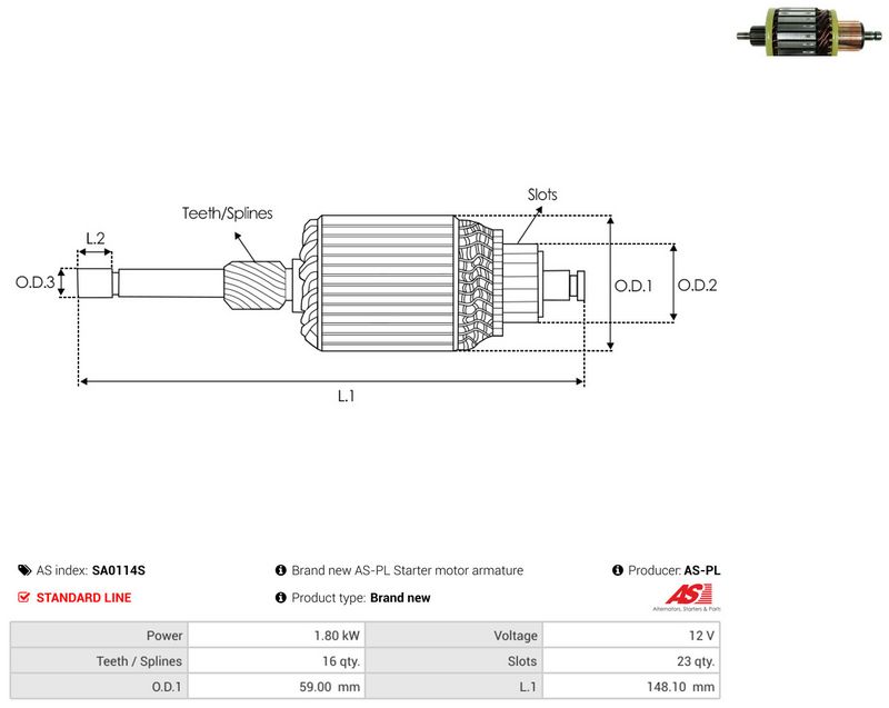 Ankur, starter, AS-PL SA0114S