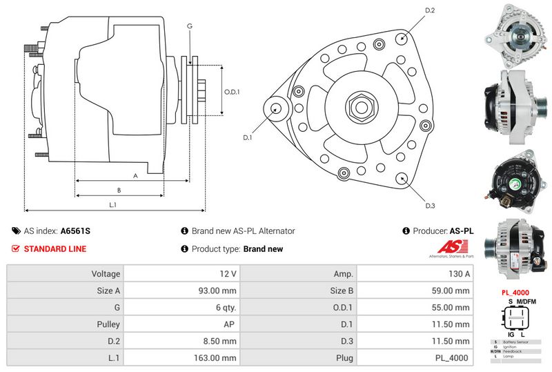 AS-PL A6561S Alternator