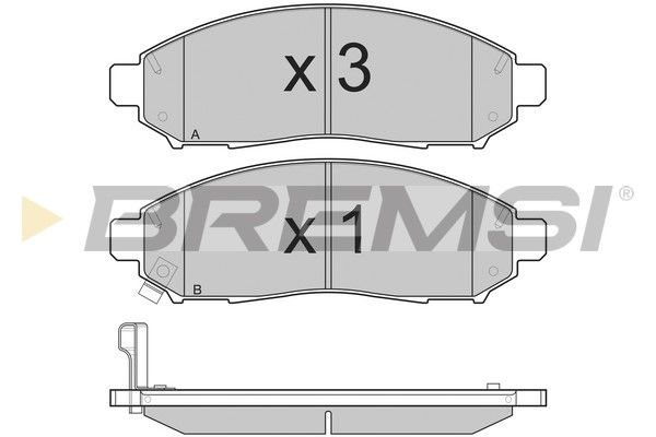 Комплект гальмівних накладок, дискове гальмо, Bremsi BP3256