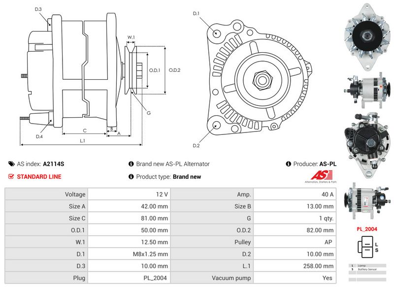 AS-PL A2114S Alternator