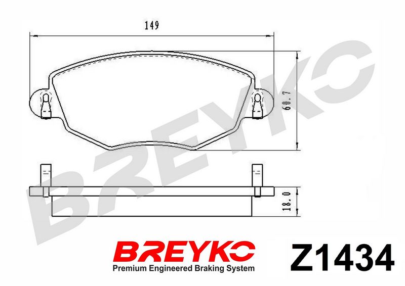 DAVID VASCO Z1434 Brake Pad Set, disc brake