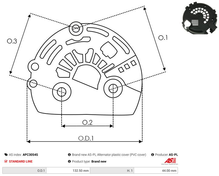 AS-PL APC3054S Protective Cap, alternator
