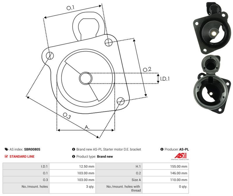 AS-PL SBR0080S Starter Lid, carburettor