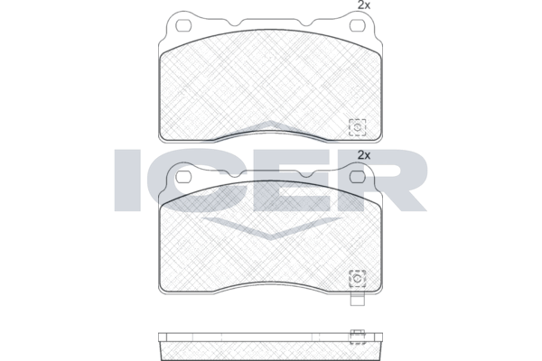 Комплект гальмівних накладок, дискове гальмо, Icer 181585