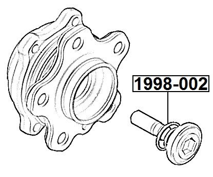 FEBEST 1998-002 Pusašio tvirtinimo varžtas