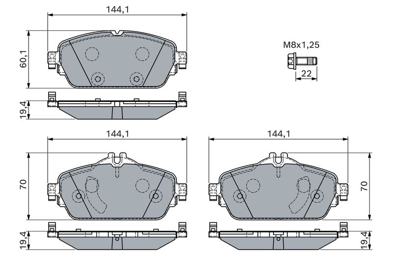 BOSCH fékbetétkészlet, tárcsafék 0 986 460 128