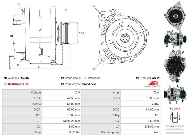 AS-PL A5346 Alternator