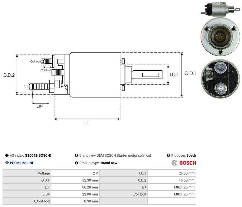 AS-PL SS0042(BOSCH) Solenoid Switch, starter