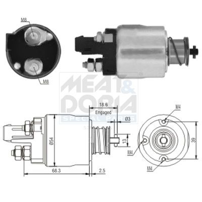 MEAT & DORIA Magneetschakelaar, startmotor 46158