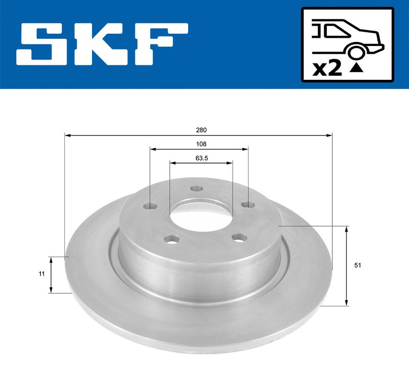 Гальмівний диск, Skf VKBD90121S2