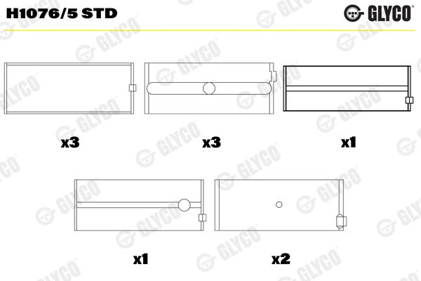 Вкладиші корінні FORD TRANSIT HL STD 2,5D (вир-во GLYCO)