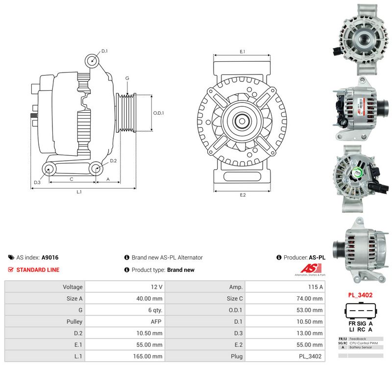 Generaator, AS-PL A9016