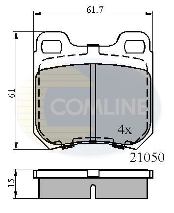 Комплект гальмівних накладок, дискове гальмо, Comline CBP0741