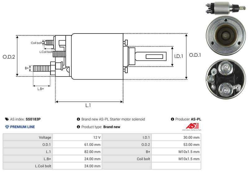 AS-PL SS0183P Solenoid Switch, starter