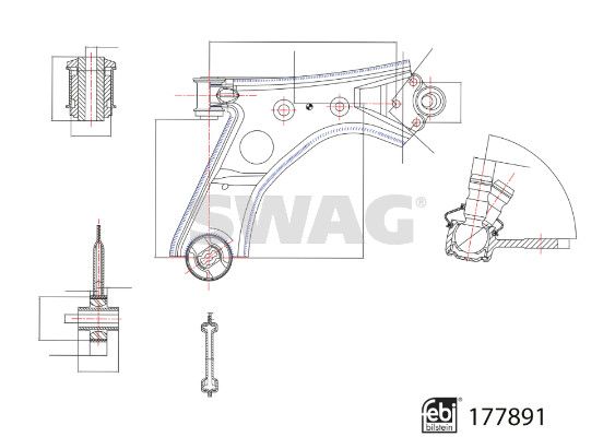 SWAG 33 10 4354 Control/Trailing Arm, wheel suspension