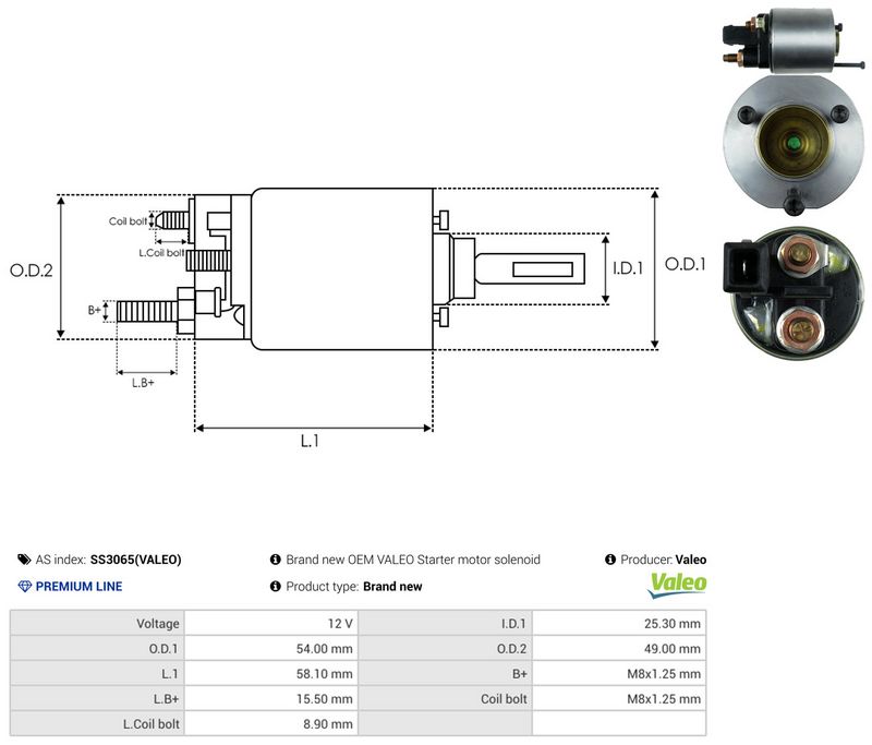 Magnetlülitus, starter, AS-PL SS3065(VALEO)