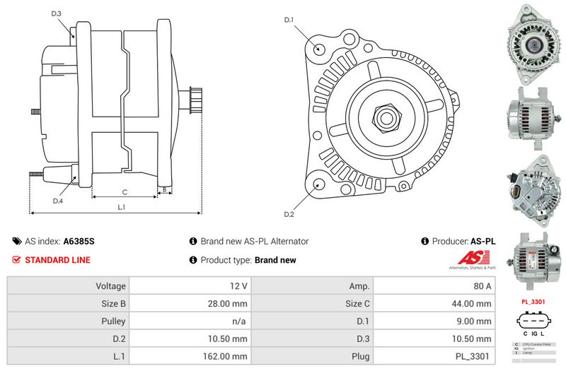 AS-PL A6385S Alternator