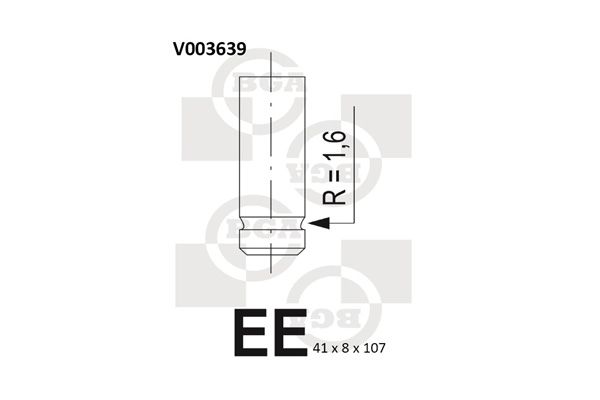 Впускний клапан, Bg Automotive V003639