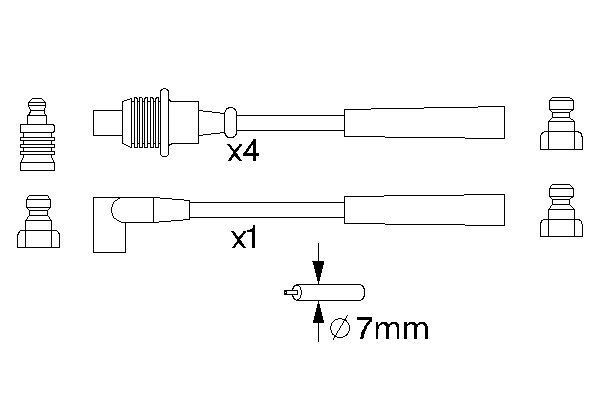 BOSCH B715 провода высокого напряжения D40/40/50/60/H80 5шт. RENAULT Laguna 1,8