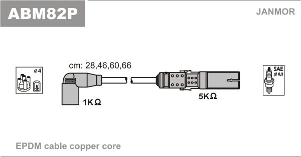 Комплект проводів високої напруги, Janmor ABM82P