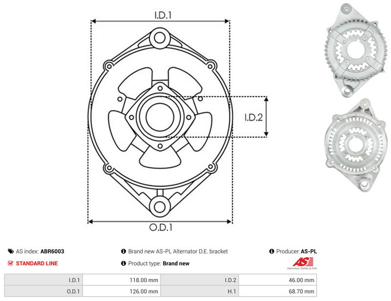 AS-PL ABR6003 Protective Cap, alternator